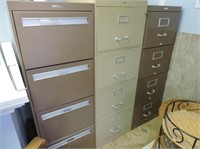 Three Four Drawer Filing Cabinets