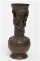 Japanese Meiji Bronze Vase with Dragon Motif