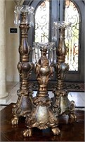 Gorgeous, Ornate Candle Pillars with Crystal Like