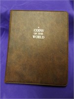 COINS OF THE WORLD BOOK W/ 3 PAGES OF COINS