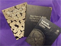 STATEHOOD QUARTERS & LINCOLN CENT BOOKS W/COINS