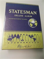 STATESMAN DELUXE WORLD STAMP ALBUM W/ STAMPS!