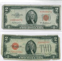 1928G & 1953A TWO DOLLAR BILLS