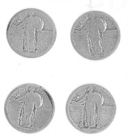 FOUR(4) STANDING LIBERTY SILVER QUARTERS