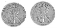 1935-D & 1945 WALKING LIBERTY HALF DOLLARS