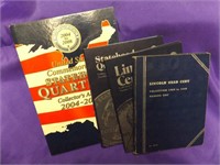LINCOLN CENT & STATEHOOD QUARTERS BOOKS W/COINS