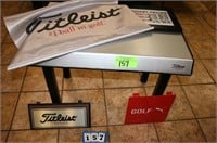 Silver/Black Titleist Table w/Golf Signs Contents