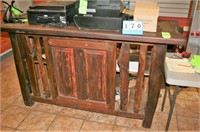 Custom Made Rough Hewn Wooden Retail Counter