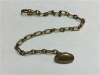 GOLD PLATED WATCH CHAIN WI/ BUTTON HOLE ATTACHMENT