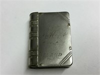 SILVER PLATED BOOK STYLE MATCH SAFE