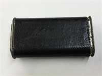 METAL MATCH SAFE WITH LEATHER TYPE WRAP