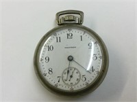 NICKEL SILVER CASE WALTHAM POCKET WATCH 16 SZ