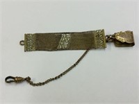 GOLD PLATED WATCH CHAIN CLASP MARKED SMNS