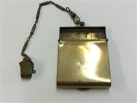 GOLD PLATED MATCH BOOK HOLDER WITH CHAIN