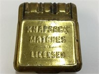 PLATED MATCH BOX MARKED KNAPSACK MATCHES LICENSED