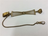 GOLD PLATED WATCH CHAIN CLASP MARKED ALLISON