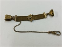 GOLD PLATED WATCH CHAIN CLASP MARK HFV
