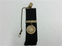 GOLD PLATED WATCH CHAIN WITH RIBBON