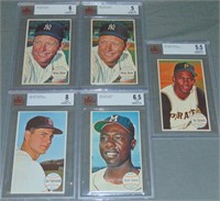 (5) 1964 Topps Giants BGS, 2x Mantle, Clemente