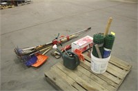 Assortment of Garden Tools -  Axes, Fence,
