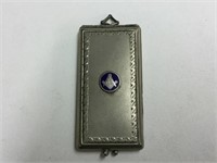 SILVER PLATED HOLDER W/ ENAMELED MASONS CREST