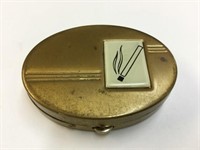 GOLD COLOURED METAL POCKET  ASH TRAY