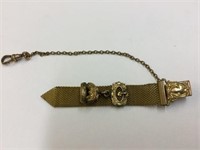 GOLD PLATED WATCH CHAIN WITH CHARM