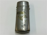 SILVER PLATED MATCH SAFE WITH ELEPHANT MOTIF
