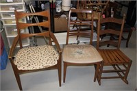 Lot of 3 Early Chairs