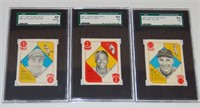 1951 Topps Red Back Lot of Three Graded.