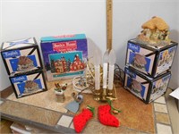 Christmas Village Selection and candles