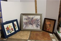 4 picture with wooden frames