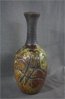 Studio Pottery Dip Glazed Vase Signed