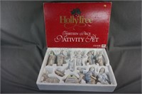 Holly Tree Bisque Porcelain 13 Piece Nativity Set
