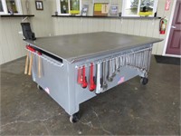 Steel Shop Table with Tools