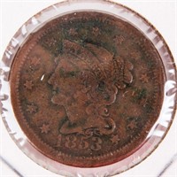 Coin 1853 United States Large Cent Fine