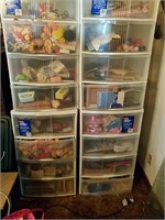 Several Big Plastic Storage Units Filled with