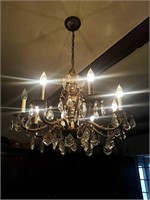 Beautiful antique chandelier with Crystal drops