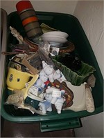 Two totes full of vintage Tupperware, Pottery,