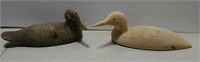 Two wooden decoys