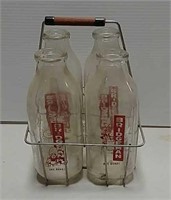 Bridgeman milk bottles and carrier