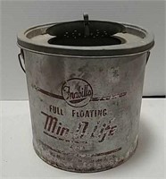 Galvanized tin min-o-life minnow bucket