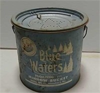 Blue waters tin minnow bucket
