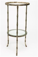 White-Painted Steel Circular Plant Stand