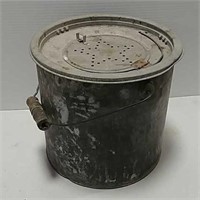 Galvanized tin minnow bucket