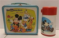 Disney tin lunch pail and thermos
