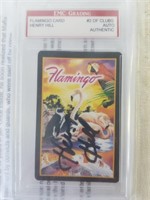 Henry Hill Signed Flamingo Playing Card