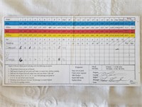 Goose Gossage Autographed Golf Scorecard