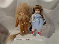 Porcelain Dorothy & Cowardly Lion Dolls