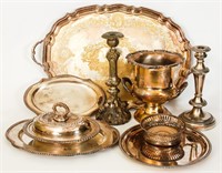 A COLLECTION OF SILVER-PLATED HOLLOW WARE